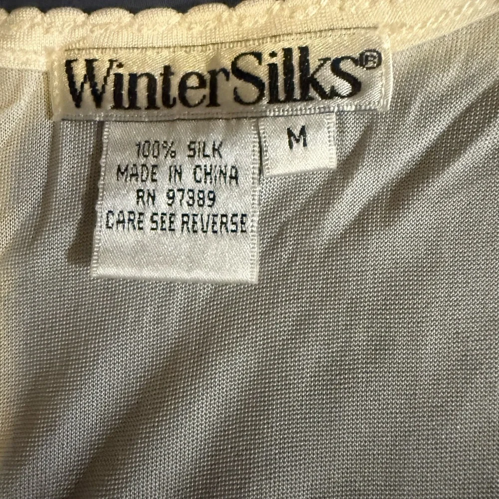 WinterSilks Cream Long Sleeve Women's Silk Top (2) - Picture 3 of 8